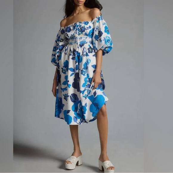 NEW Anthropologie Plenty by Tracy Reese Off-The-Shoulder  Dress Small - Picture 4 of 13